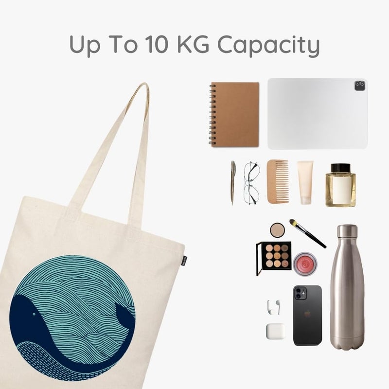EcoRight Eco Right Canvas Reusable Cotton Tote Bag for Women, for School, Grocery, Shopping, Beach & Gifts for Womens - Image 4